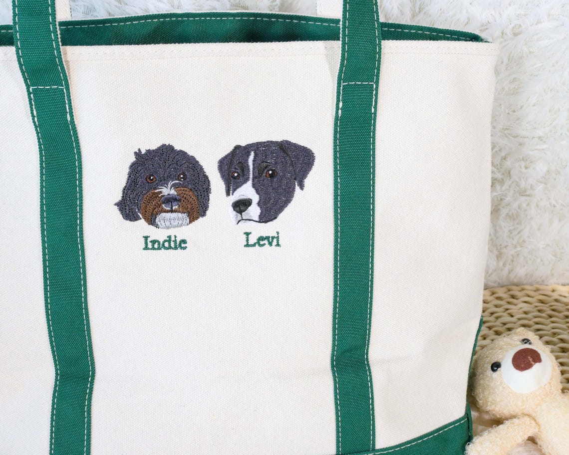 Sac fourre-tout en velours côtelé brodé personnalisé pour animaux de compagnie – Cadeau unique pour les amoureux des chiens ou des chats