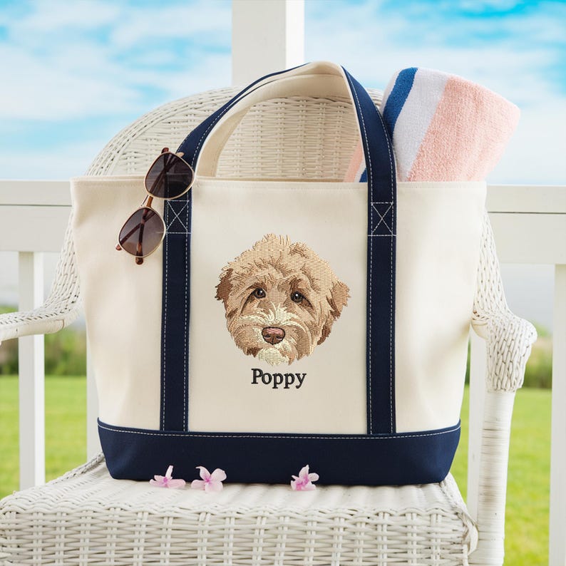 Sac fourre-tout en velours côtelé brodé personnalisé pour animaux de compagnie – Cadeau unique pour les amoureux des chiens ou des chats