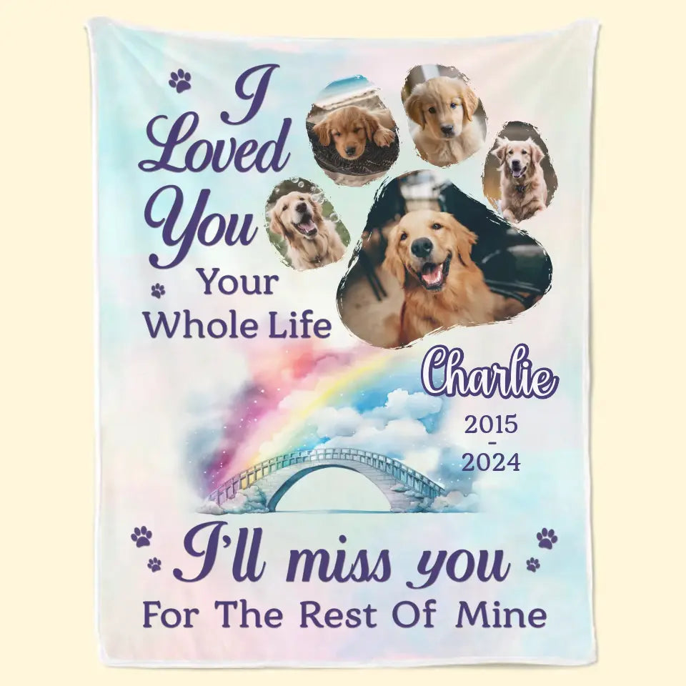 Personalized Dog Memorial Photo Blanket Sympathy Gift For Pet Lovers Christmas Gift for Dog Lovers