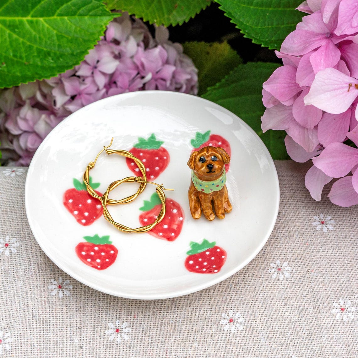 Custom Dog Cat Figurine Jewelry Dish Gift For Pet Parents Dog Mom/Dad Chrismas Keepsake Gift