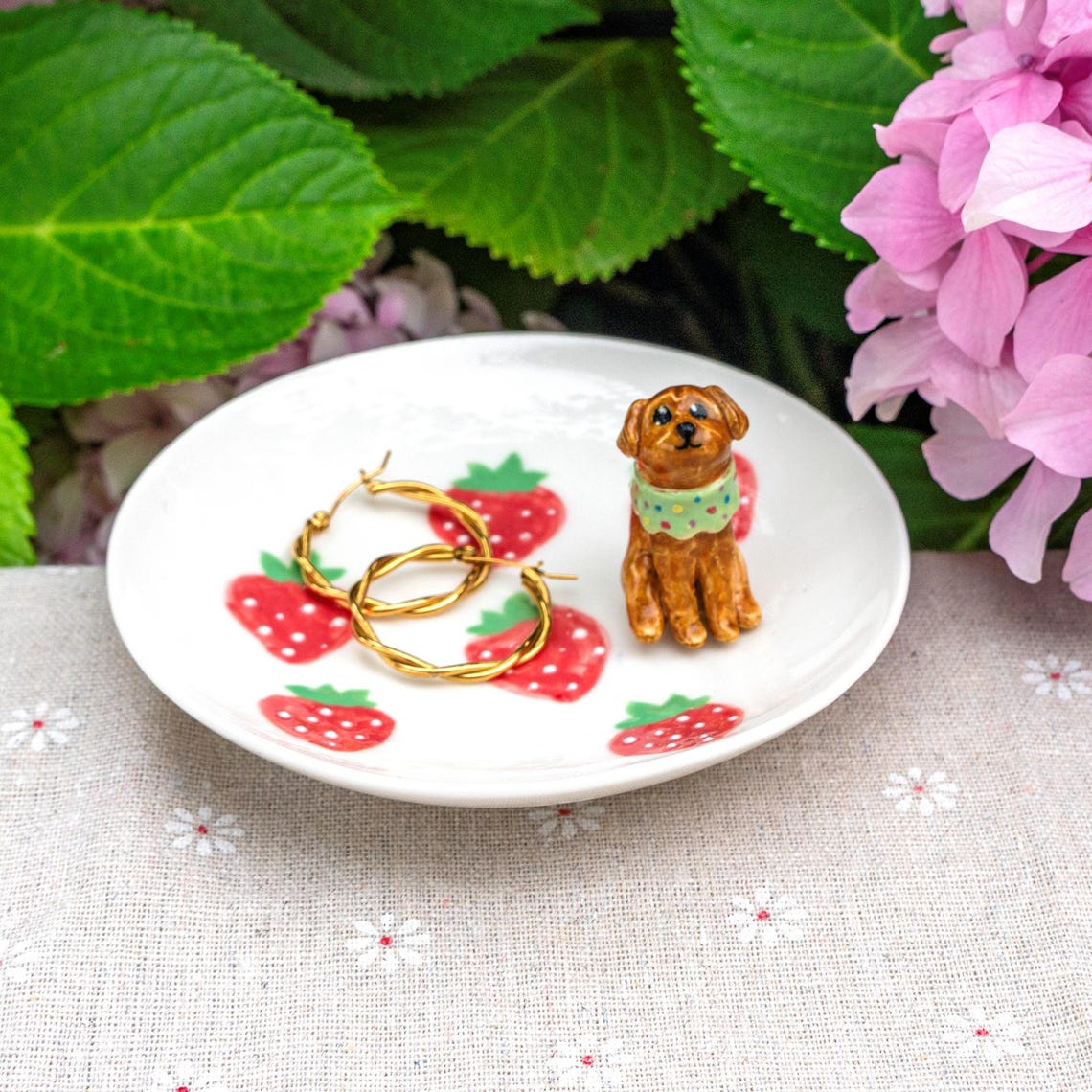 Custom Dog Cat Figurine Jewelry Dish Gift For Pet Parents Dog Mom/Dad Chrismas Keepsake Gift