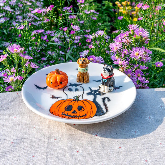 Benutzerdefinierte Hund Katze Figur Schmuck Ring Schale Geschenk für Tierliebhaber Halloween Andenken Geschenk