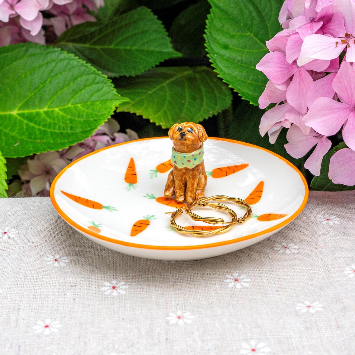 Custom Dog Cat Figurine Jewelry Ring Dish Gift For Pet Lovers Chrismas Keepsake Gift