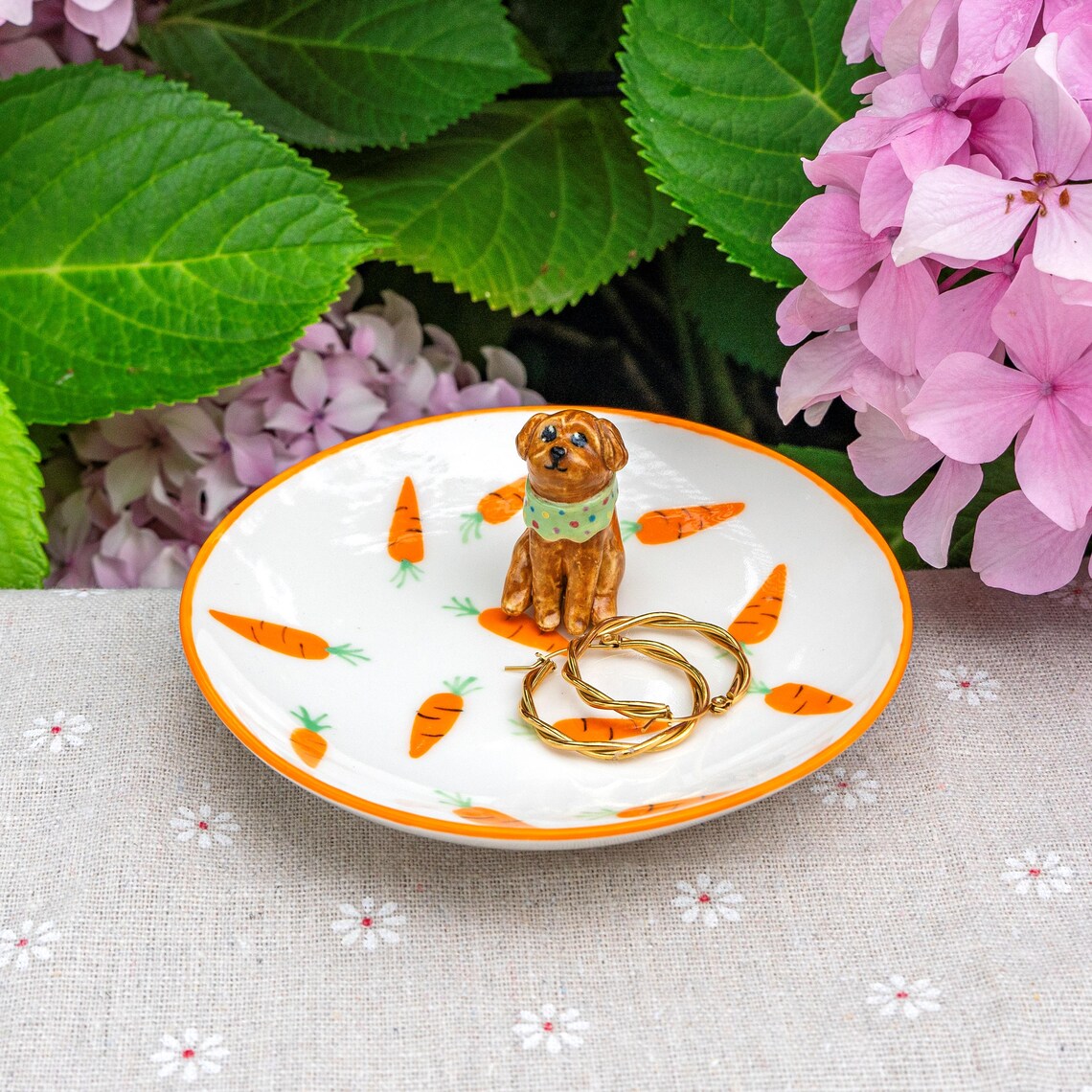 Custom Dog Cat Figurine Jewelry Ring Dish Gift For Pet Lovers Chrismas Keepsake Gift