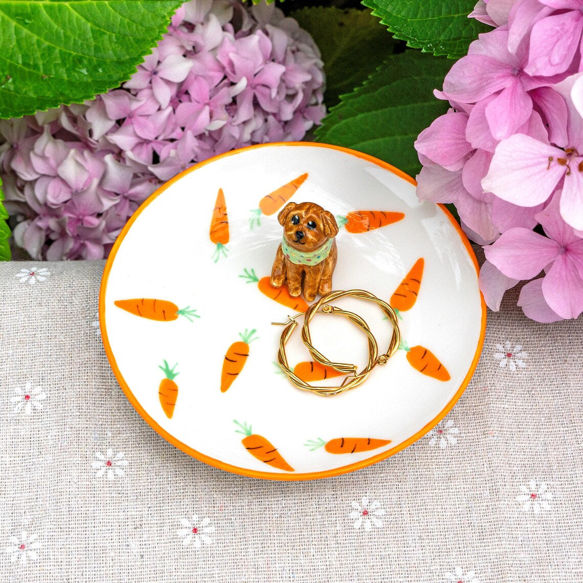Custom Dog Cat Figurine Jewelry Ring Dish Gift For Pet Lovers Chrismas Keepsake Gift