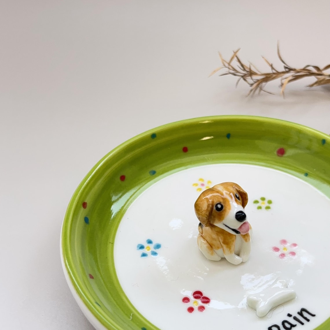 Custom Dog Cat Figurine Jewelry Dish with Name Gift For Pet Lovers Chrismas Keepsake Gift