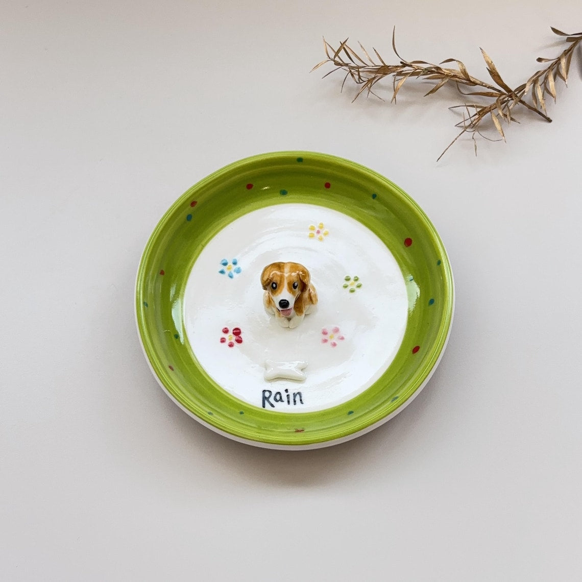 Custom Dog Cat Figurine Jewelry Dish with Name Gift For Pet Lovers Chrismas Keepsake Gift