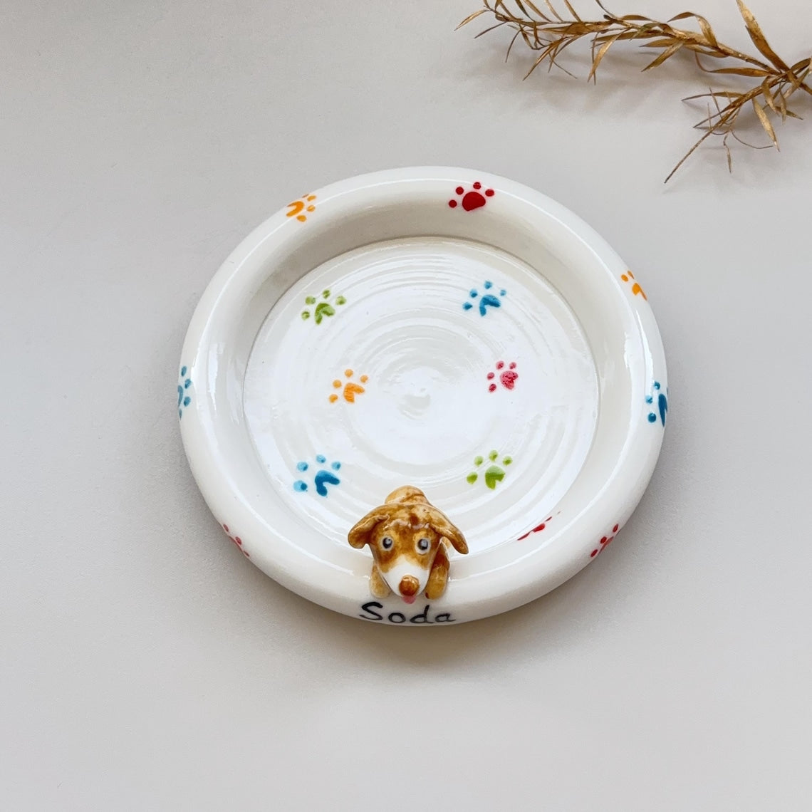 Custom Dog Cat Figurine Jewelry Dish with Name Gift For Pet Lovers Chrismas Keepsake Gift