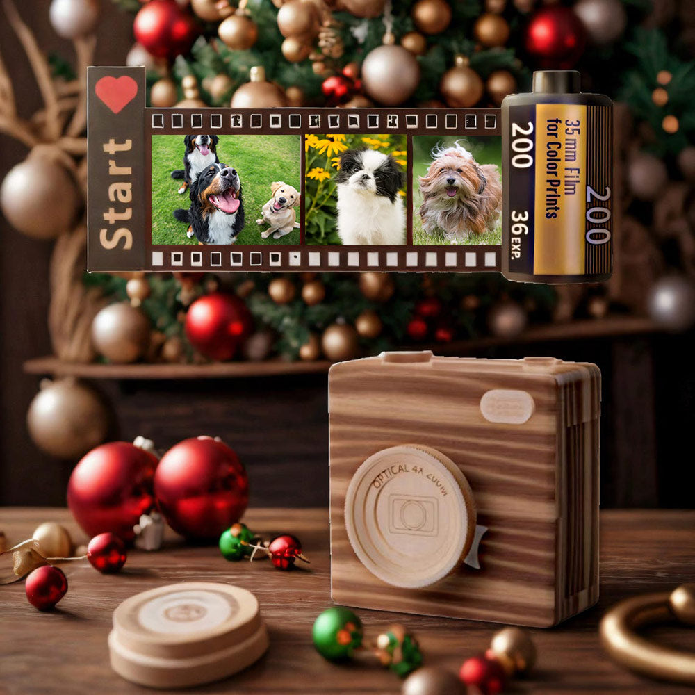 Custom Pet Photo Film Roll Keychain Birthday Christmas Memorial Gift for Pet Lovers