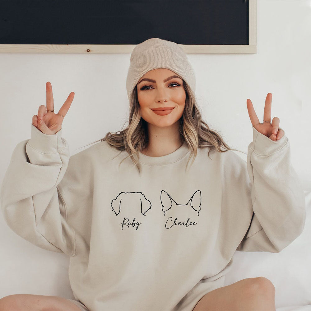 Sudadera personalizada con bordado de cara y nombre de mascota, foto de perro y gato, regalo para amantes de las mascotas