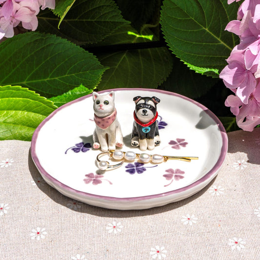 Personalisierte Haustier Ringschale, Personalisierte Haustier Figur, Keramik Schmuckhalter, Einzigartiges Geschenk für Haustierliebhaber