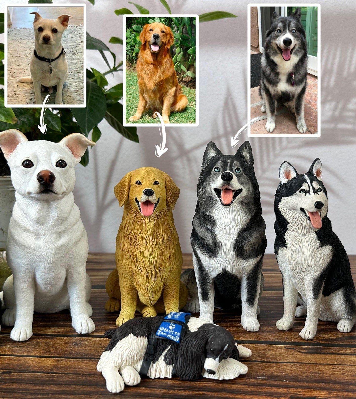 Figurine d'animal de compagnie personnalisée avec cadre magnétique, cadeau commémoratif pour les amoureux des animaux