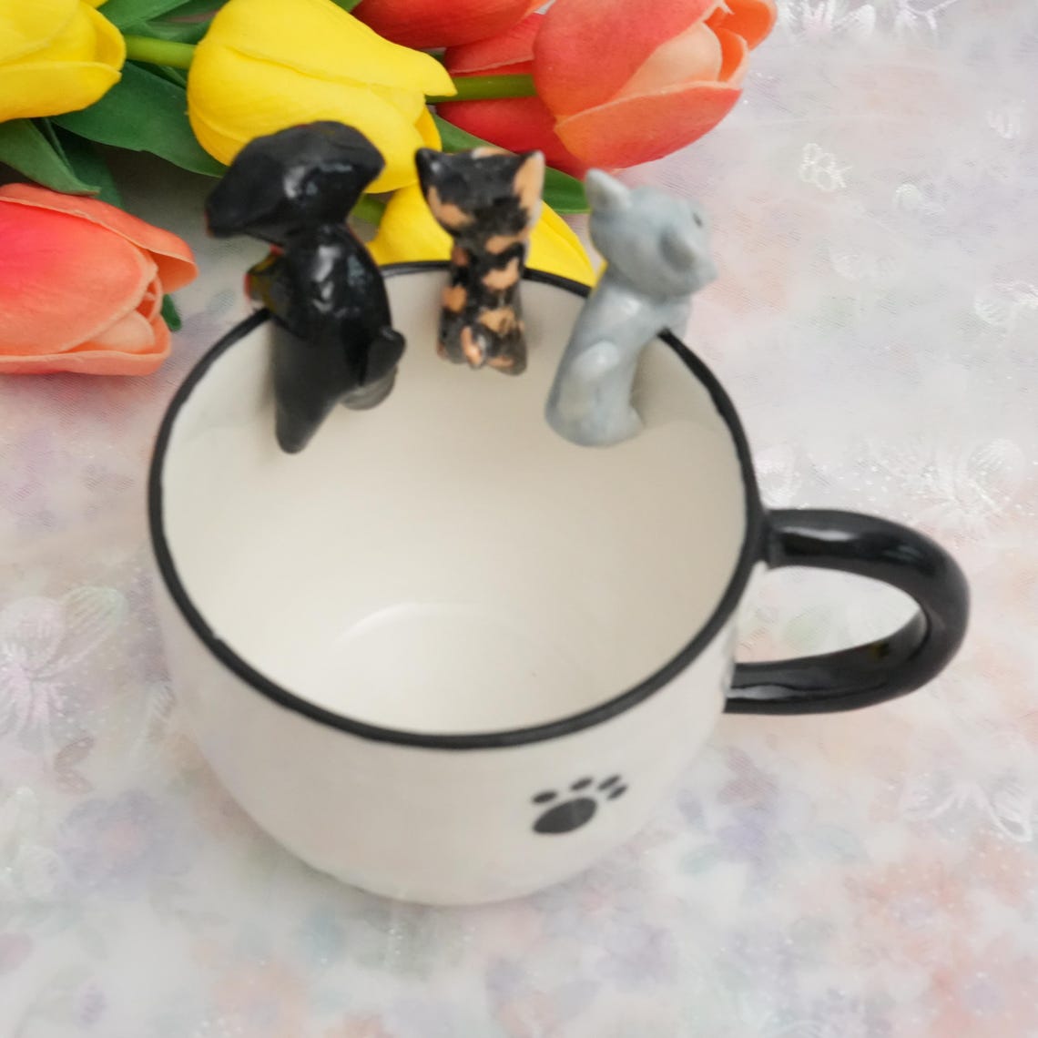 Personalized Pet Figure Mug Birthday Christmas Keepsake Gift for Dog Cat Lovers