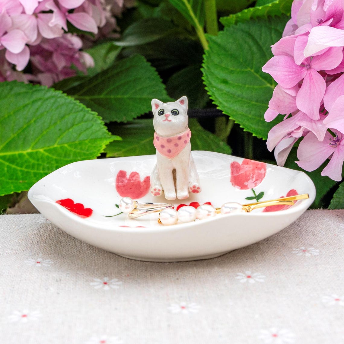 Personalized Pet Photo Figurine Jewelry Dish Wedding Memorial Christmas Gift For Pet Lovers
