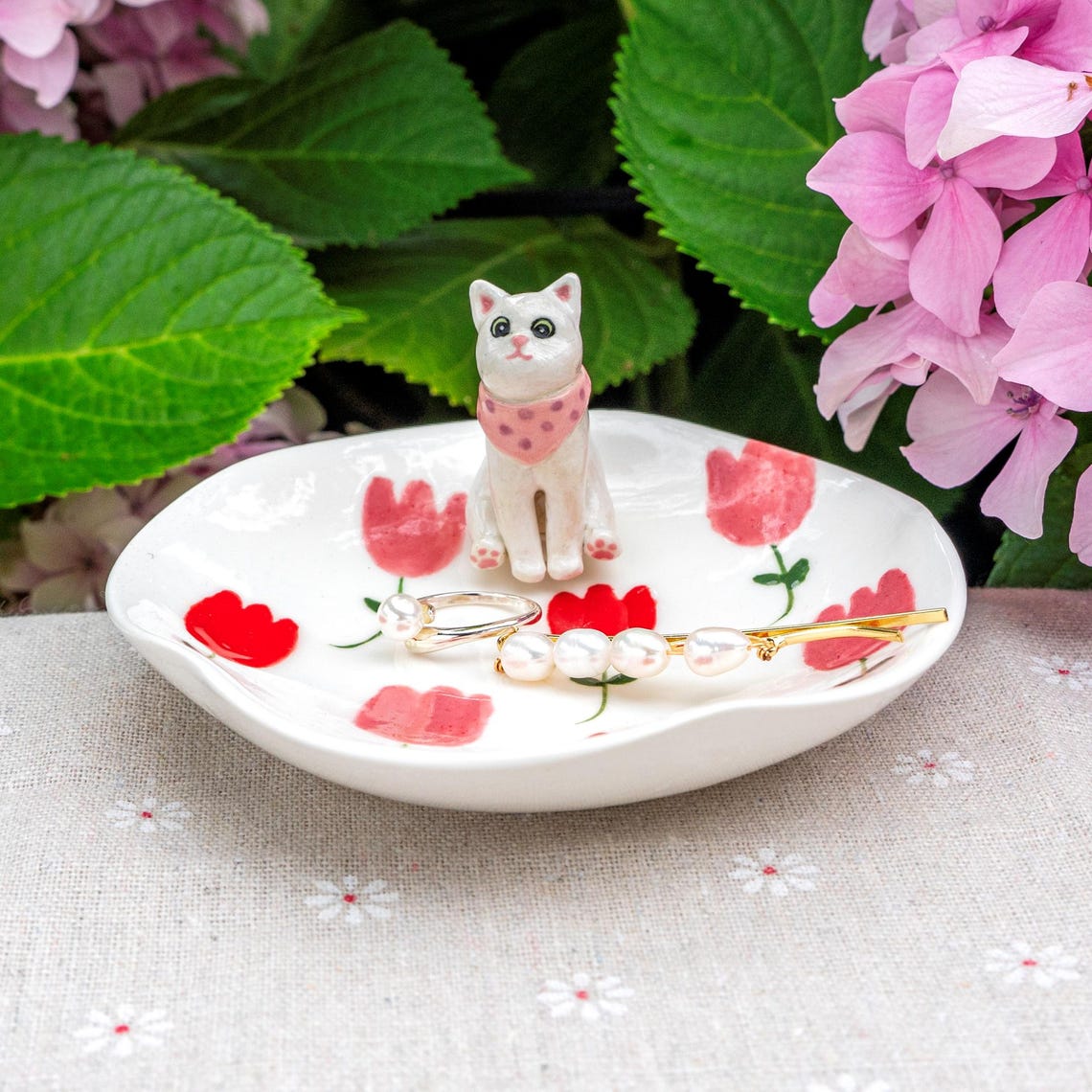 Personalized Pet Photo Figurine Jewelry Dish Wedding Memorial Christmas Gift For Pet Lovers