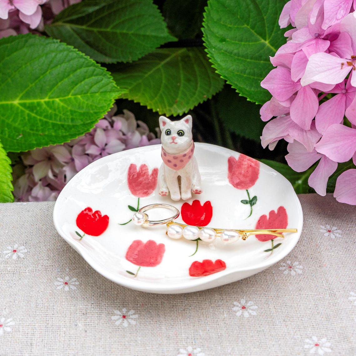 Personalized Pet Photo Figurine Jewelry Dish Wedding Memorial Christmas Gift For Pet Lovers