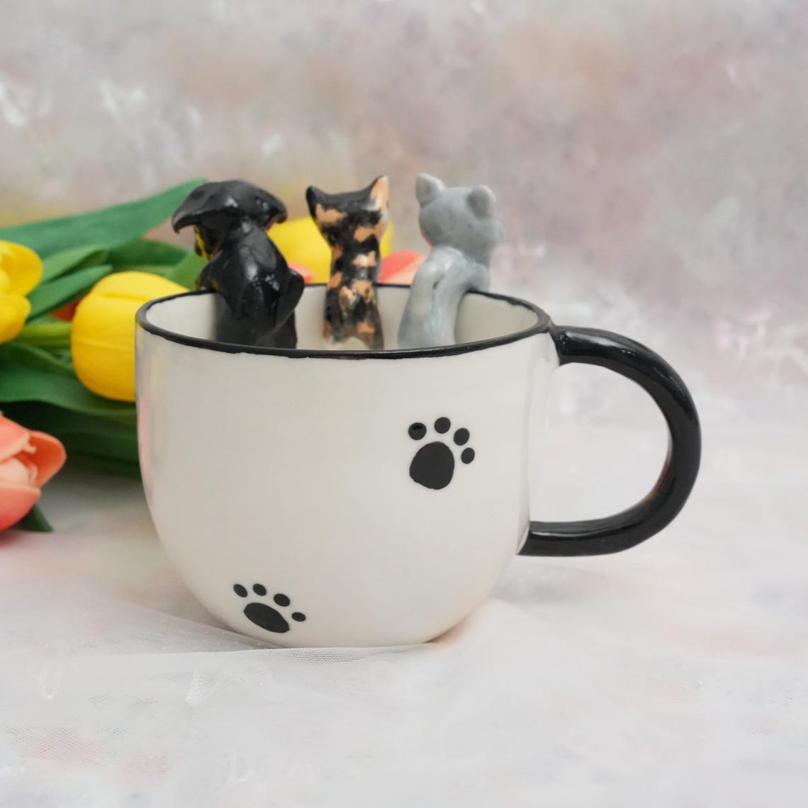 Personalized Pet Figure Mug Birthday Christmas Keepsake Gift for Dog Cat Lovers
