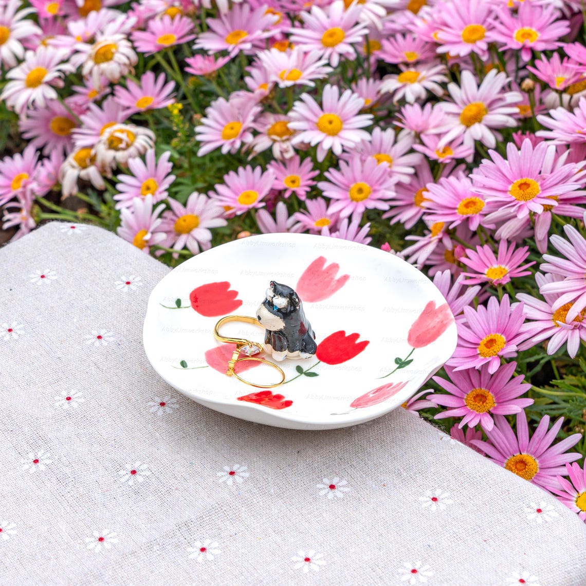 Personalized Pet Photo Figurine Jewelry Dish Wedding Memorial Christmas Gift For Pet Lovers