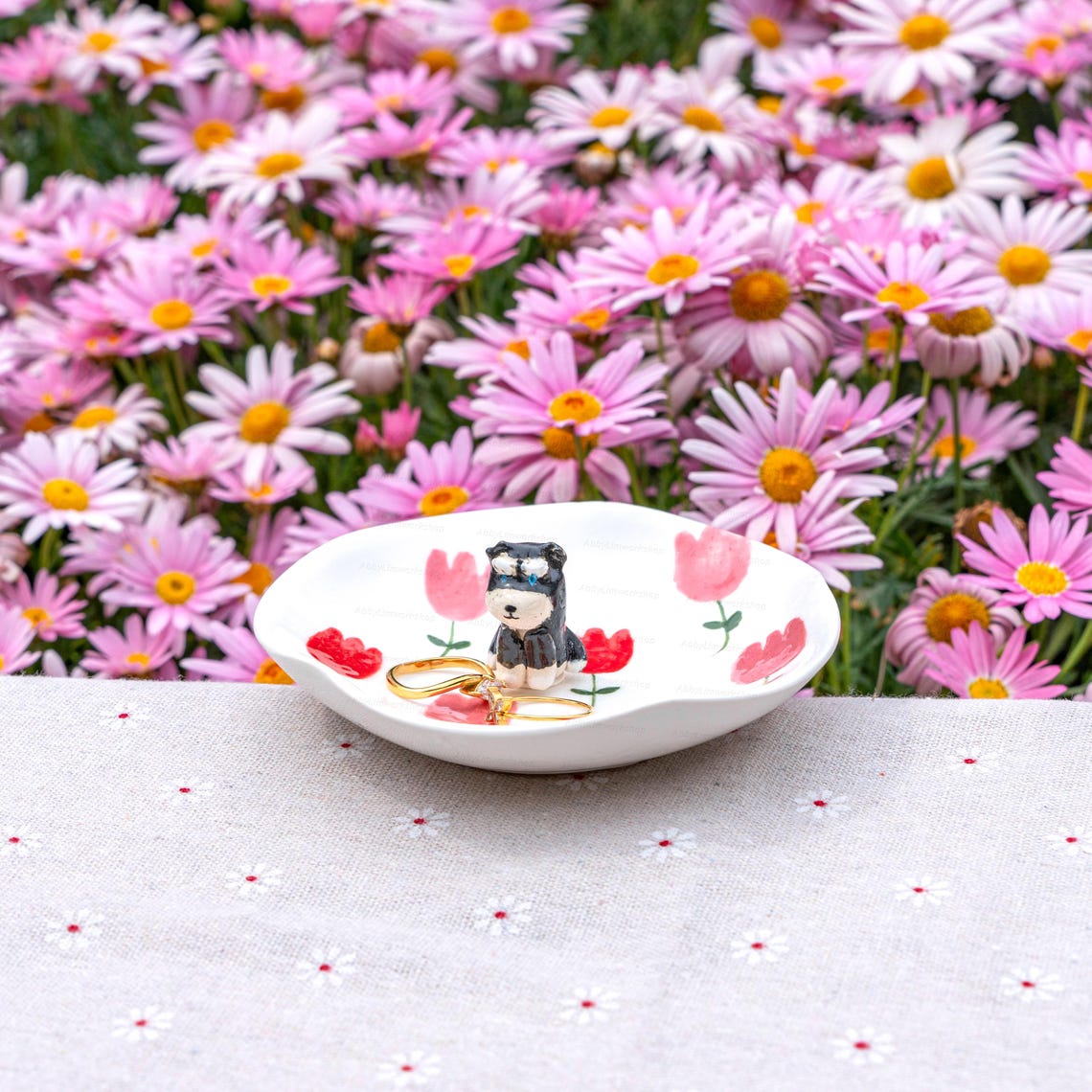 Personalized Pet Photo Figurine Jewelry Dish Wedding Memorial Christmas Gift For Pet Lovers
