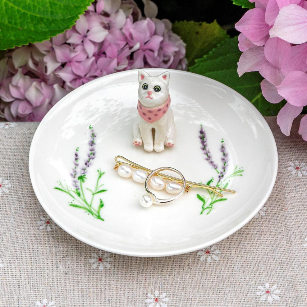 Handmade Custom Dog Cat Figurine Ceramic Jewelry Dish Unique Gift For Pet Lovers