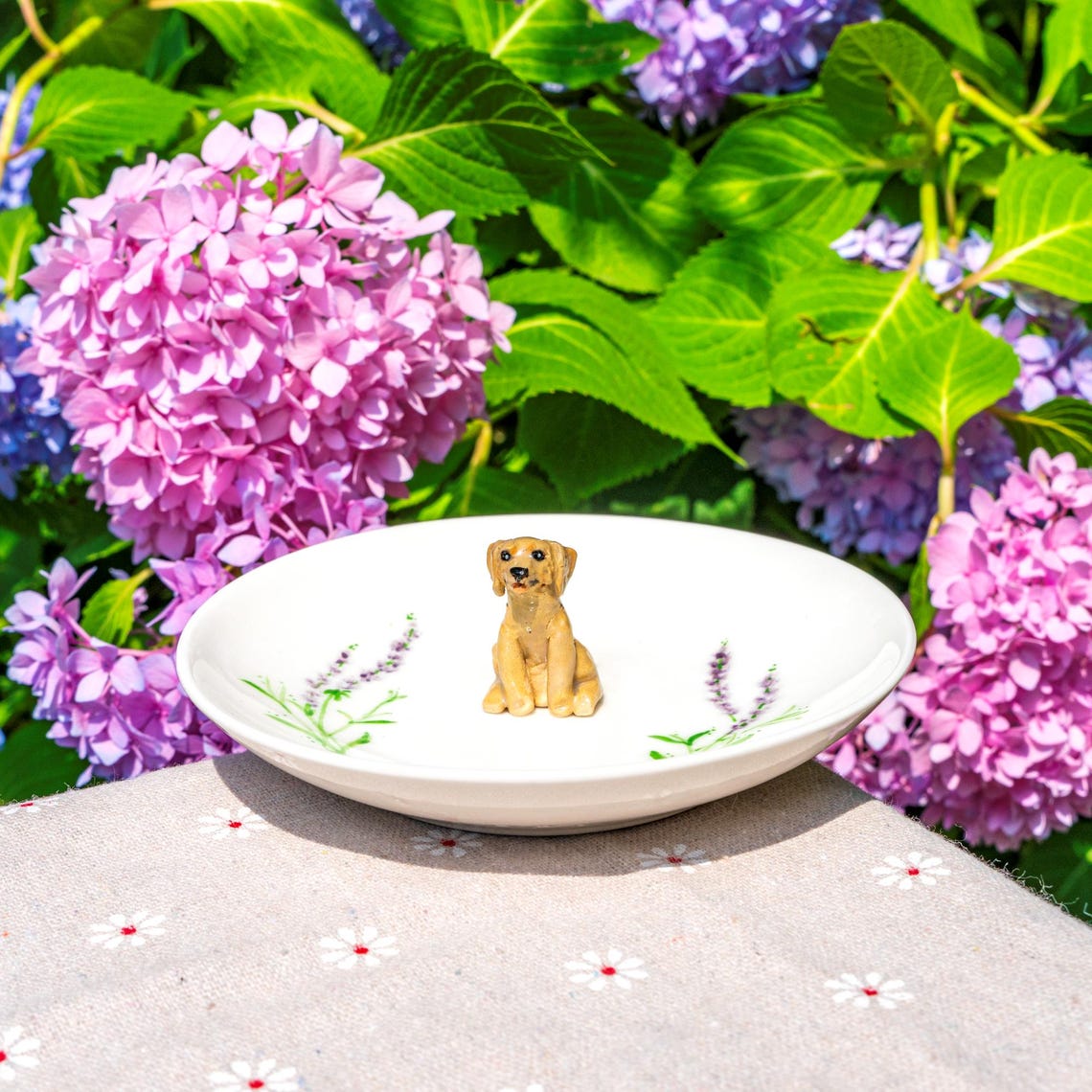 Handmade Custom Dog Cat Figurine Ceramic Jewelry Dish Unique Gift For Pet Lovers