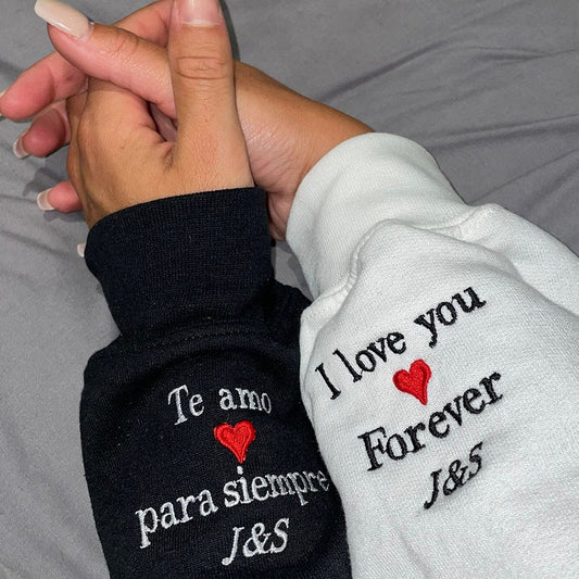 Hot Sale!! Personalized Embroidered Forever yours You are mine Matching Hoodie Sweatshirt Couple Gifts