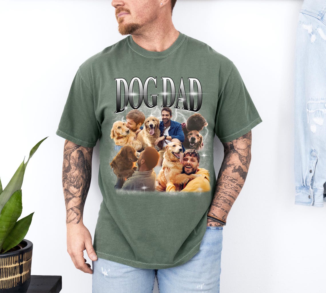 Personalisiertes Vintage-T-Shirt mit Haustierfotos, Geschenk für Tierliebhaber