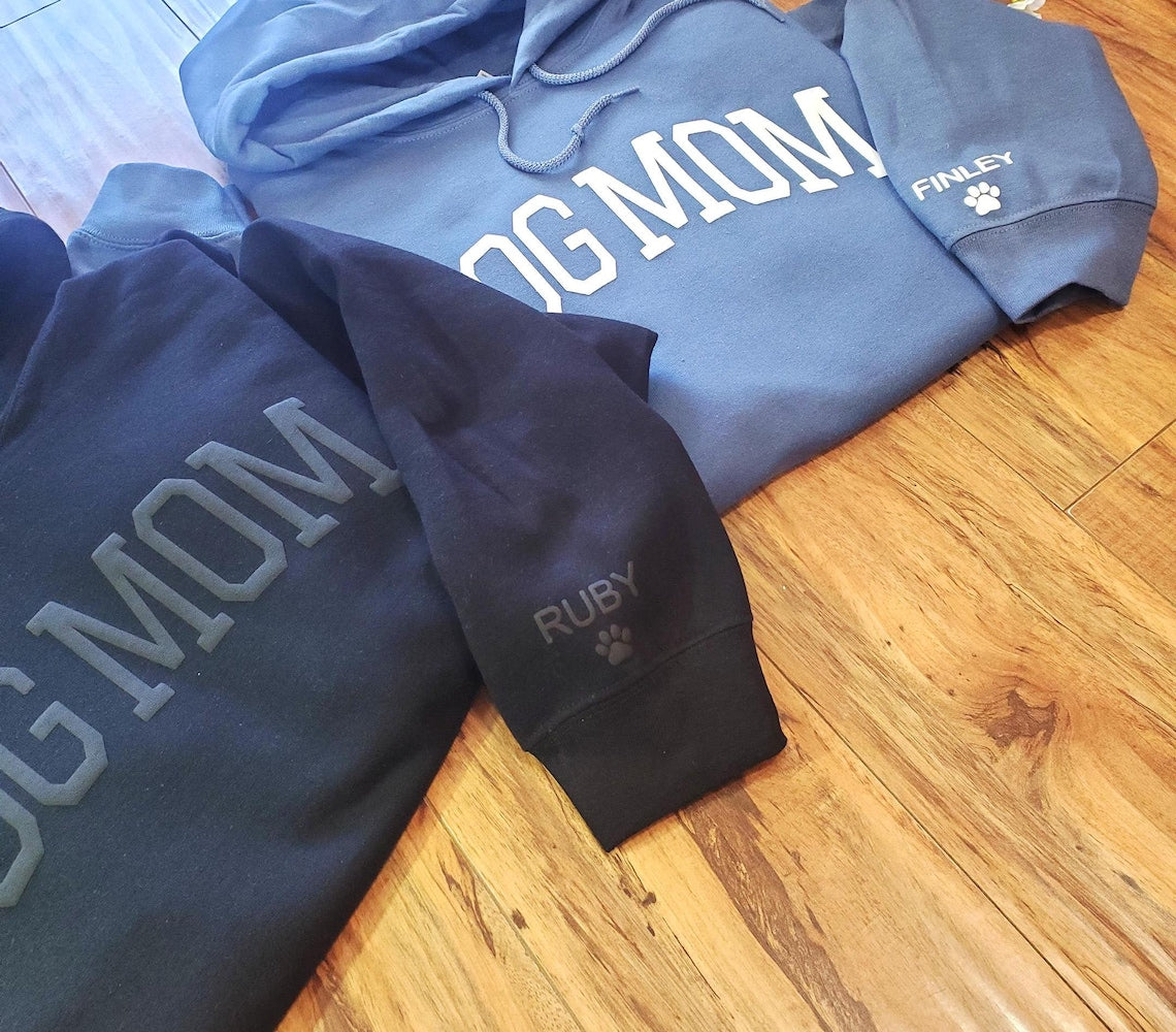 Sudadera Fur Mama personalizada con nombres de mascotas en la manga, regalo para amantes de las mascotas