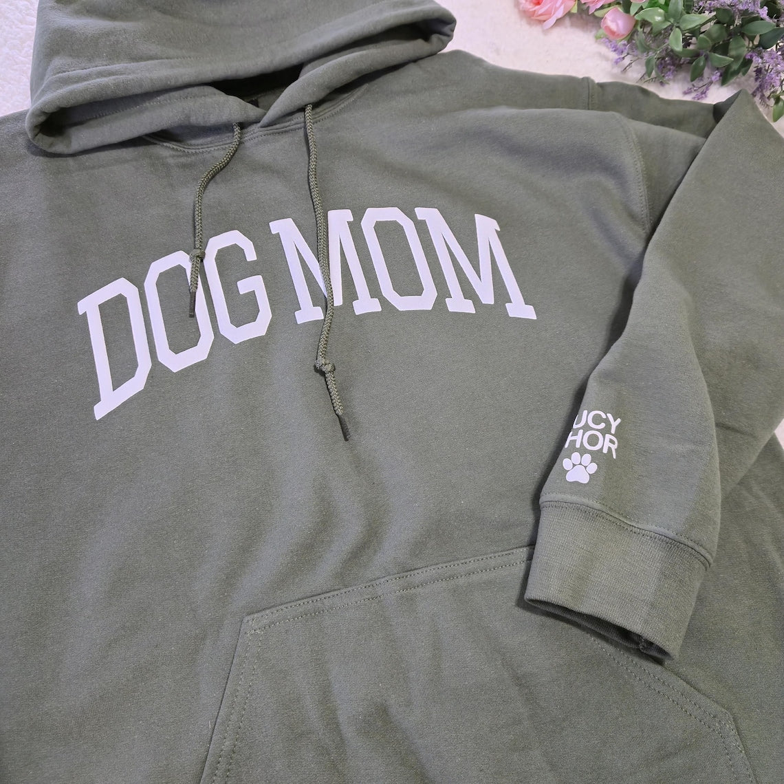 Sudadera Fur Mama personalizada con nombres de mascotas en la manga, regalo para amantes de las mascotas