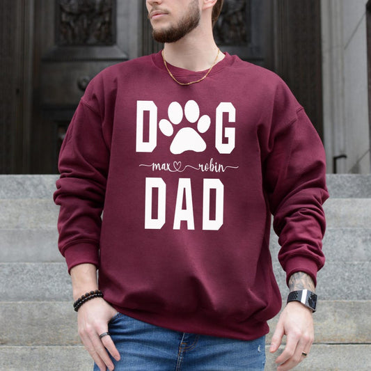 Personalized Dog Dad Hoodie with Pet Names Father's Day Christmas Gift For Pet Lovers