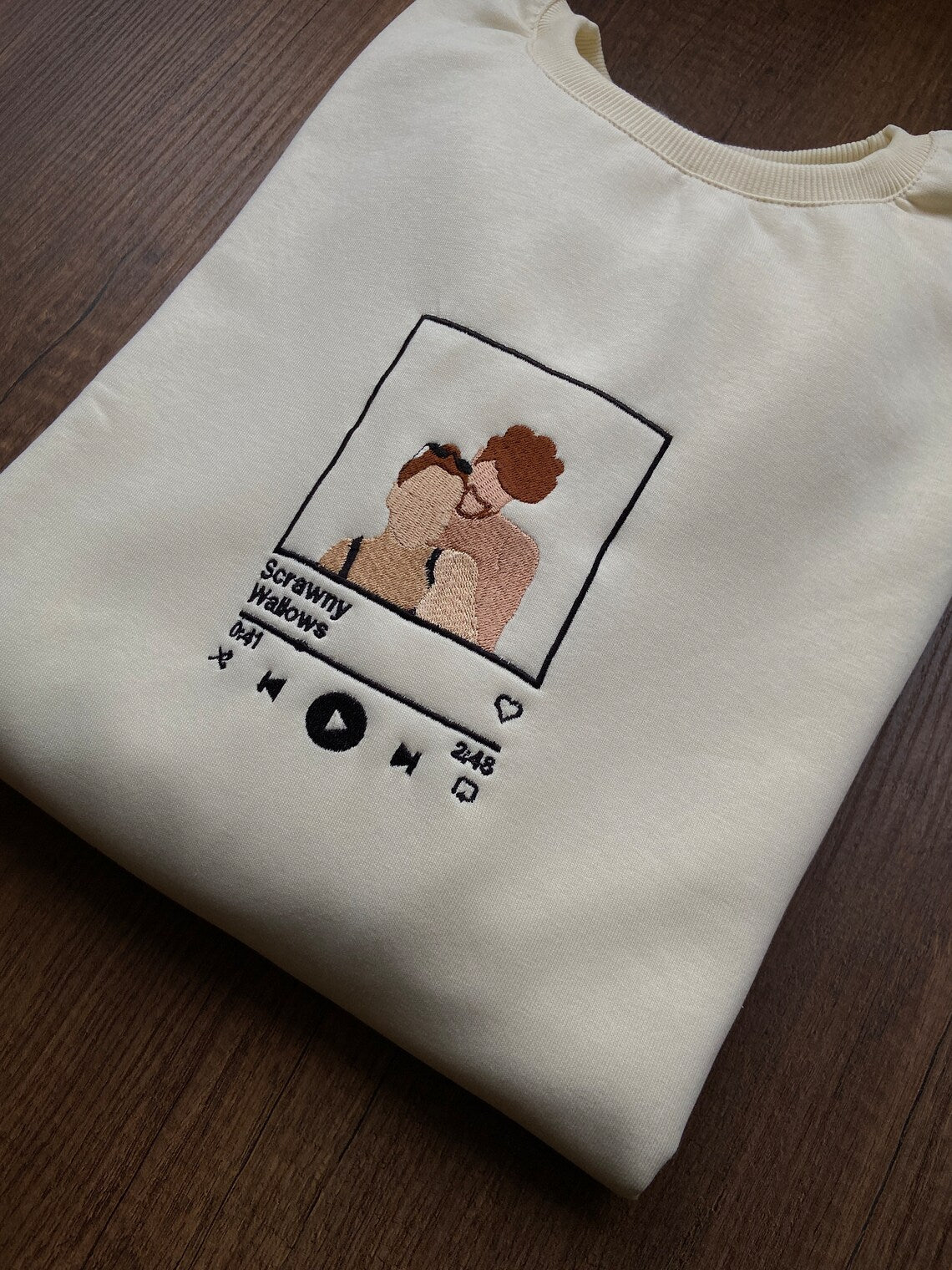 Individuell besticktes Paar-Portrait-Musikspieler-passendes Kapuzenpullover-Sweatshirt zum Valentinstag