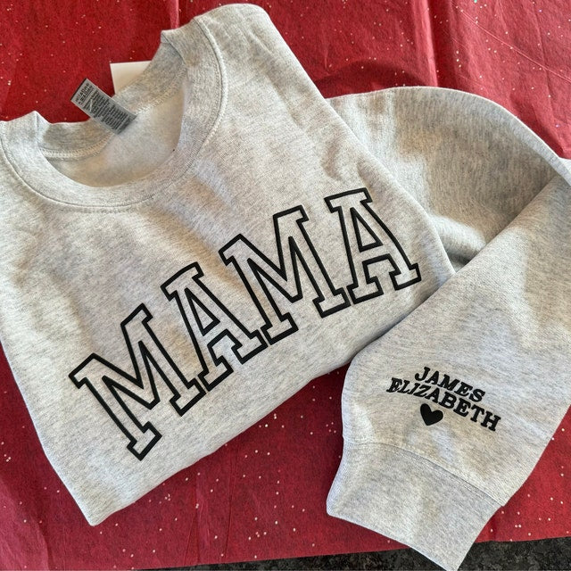 Sudadera personalizada con letras en relieve y nombre de mamá para niños, regalo para mamá