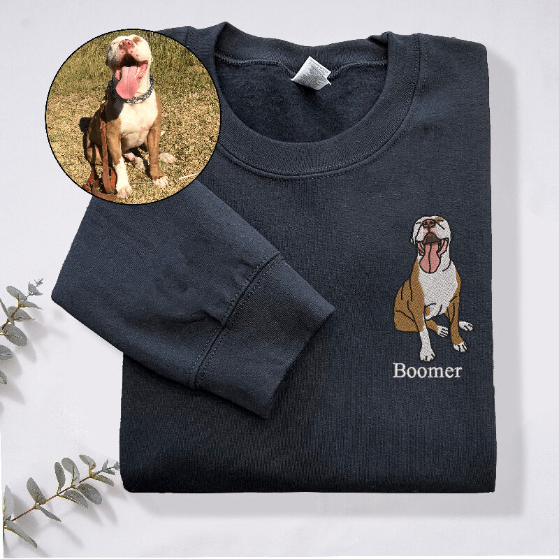 Personalized Dog Dad Sweatshirt Hoodie with Dog Photo and Name Gift For Pet Lovers