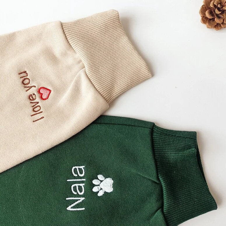 Sudadera con capucha bordada personalizada con retrato de mascota, regalo para dueños de perros y amantes de los gatos.