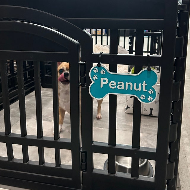 Personalized Dog Bone Crate Sign with Name Gift for Pet Lovers