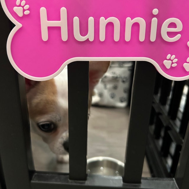 Personalized Dog Bone Crate Sign with Name Gift for Pet Lovers