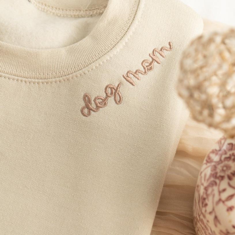 Sudadera bordada para mamá de perro con nombres de mascotas en la manga, regalo para amantes de las mascotas