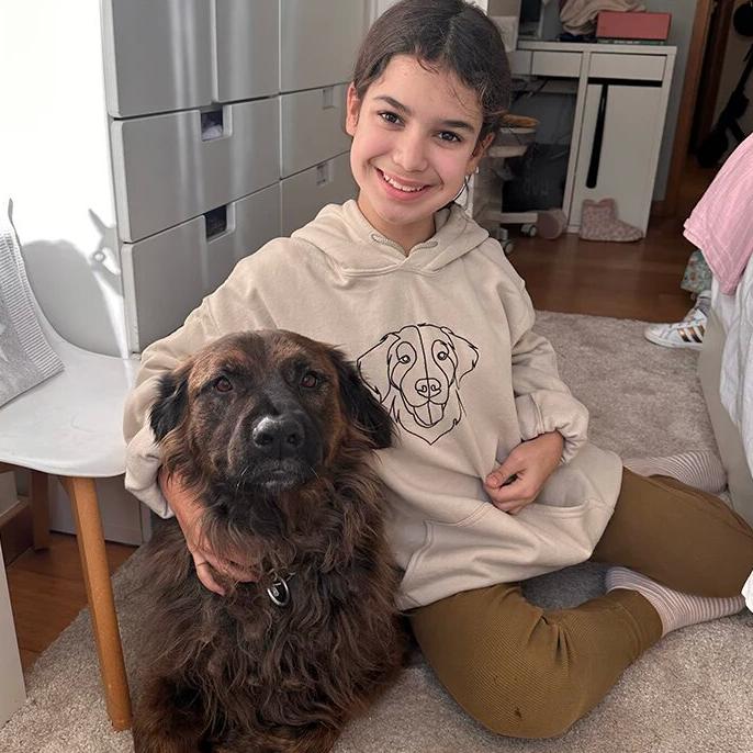 Sudadera con capucha bordada personalizada con retrato de mascota, regalo para dueños de perros y amantes de los gatos.