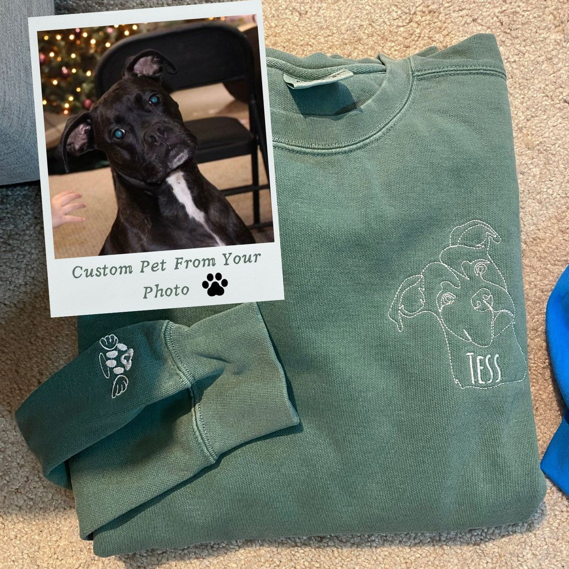 Sudadera con capucha bordada personalizada con retrato de mascota, regalo para dueños de perros y amantes de los gatos.