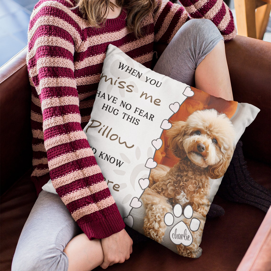 Personalized Dog Memorial Photo Pillow Sympathy Gift For Pet Lovers Christmas Gift for Dog Lovers