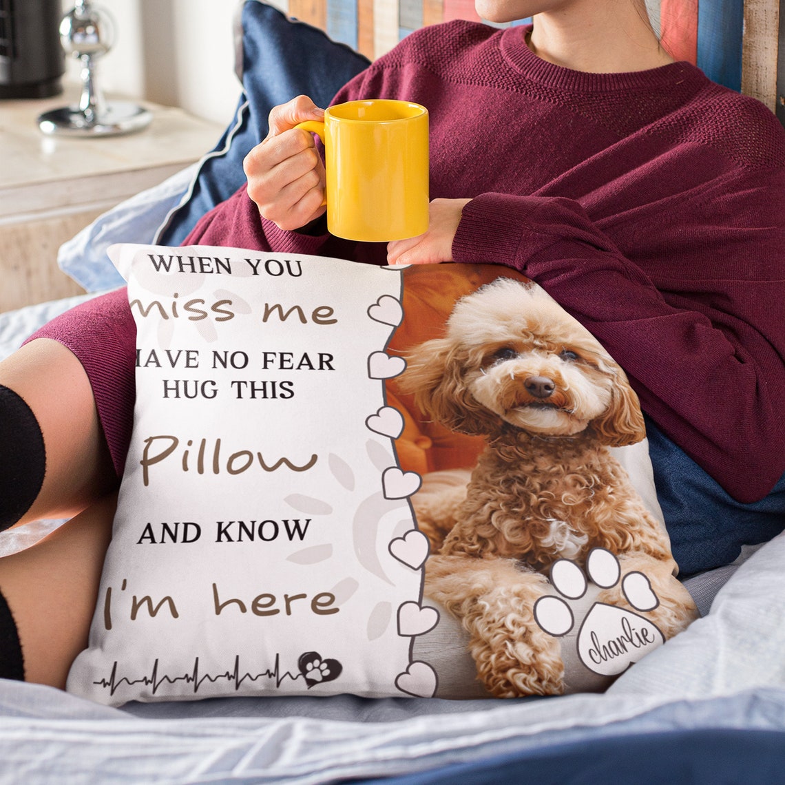 Personalized Dog Memorial Photo Pillow Sympathy Gift For Pet Lovers Christmas Gift for Dog Lovers