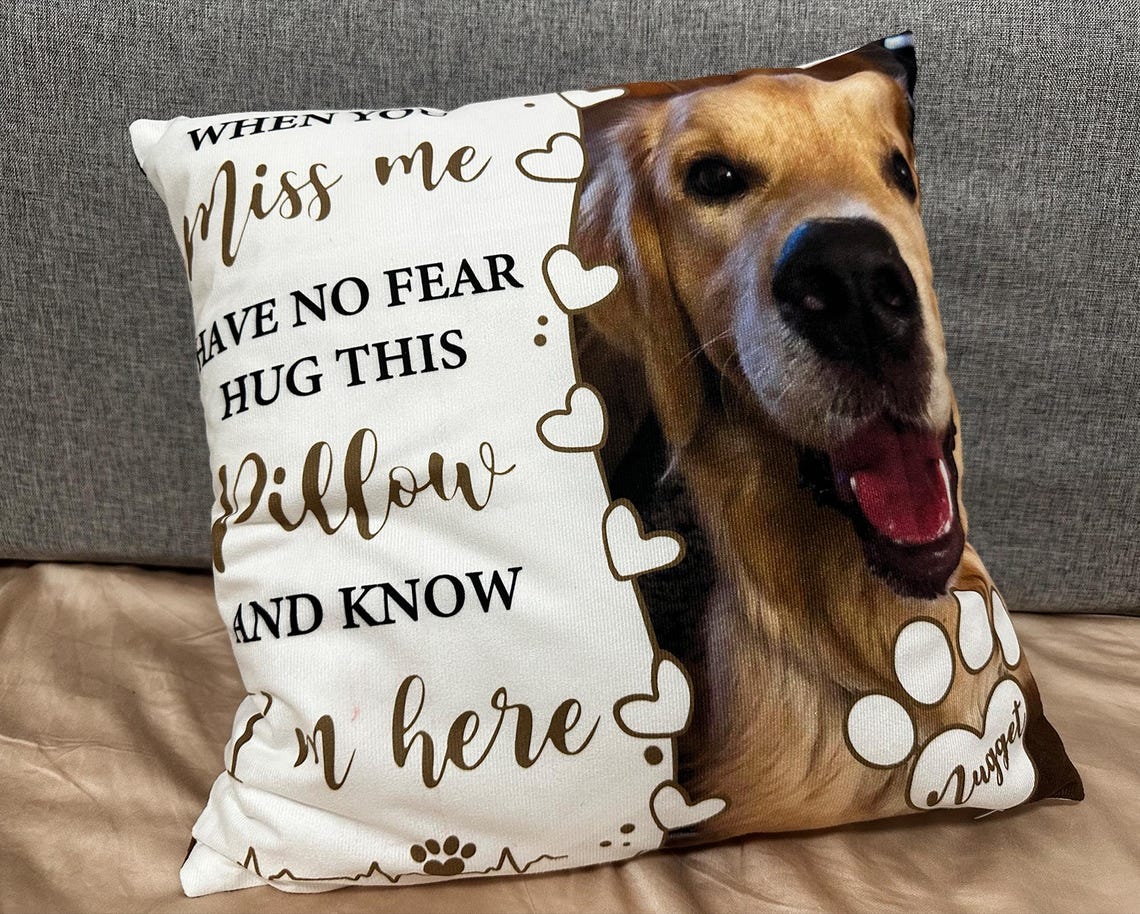 Personalized Dog Memorial Photo Pillow Sympathy Gift For Pet Lovers