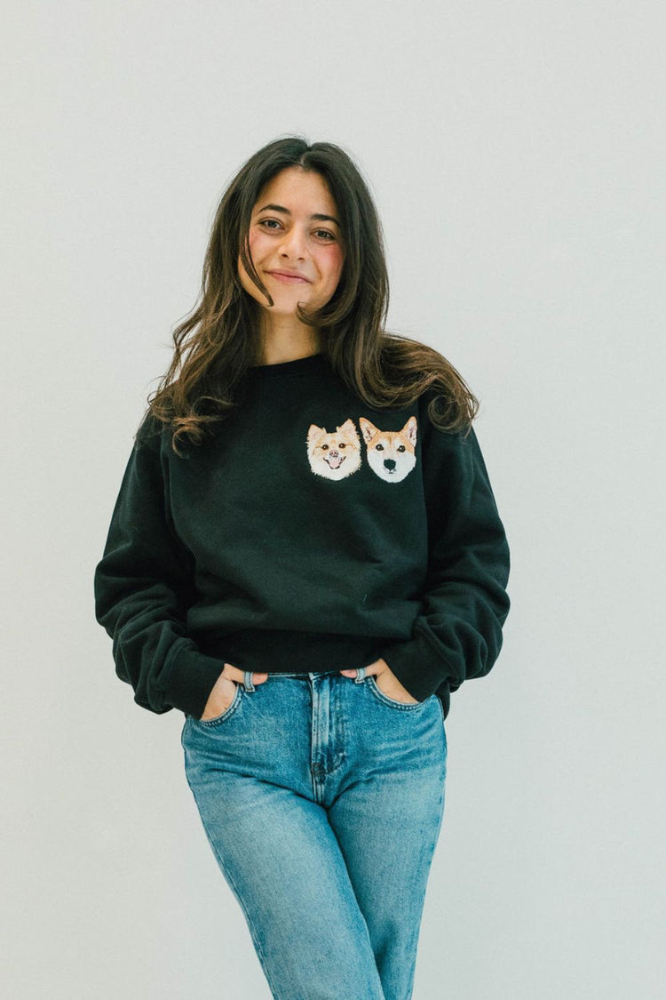 Sudadera personalizada con el nombre y la cara de tu mascota bordada para amantes de las mascotas
