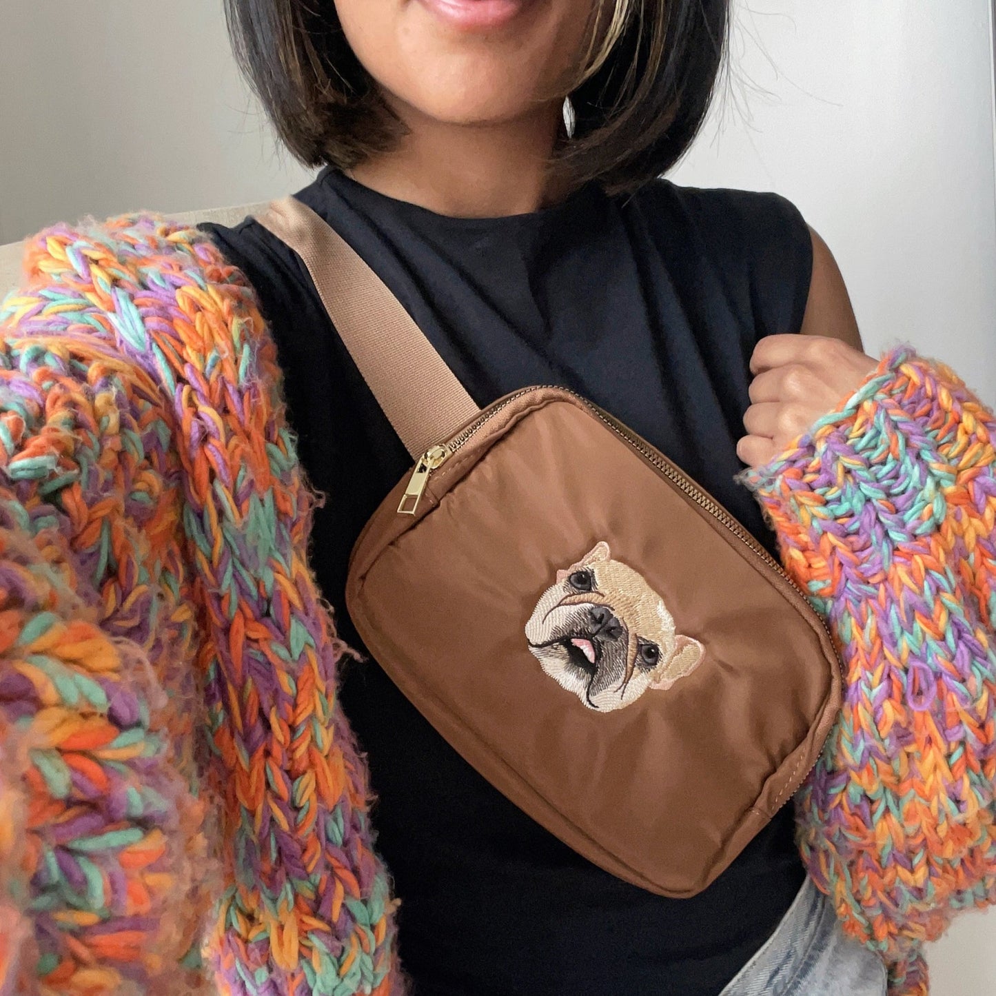 Cara de mascota bordada personalizada y nombre de mascota sudadera retrato de perro bordado cuello redondo regalo amante de las mascotas