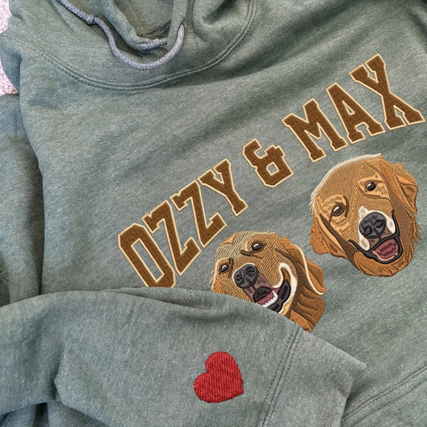 Sudadera personalizada con el nombre y la cara de tu mascota bordada para amantes de las mascotas