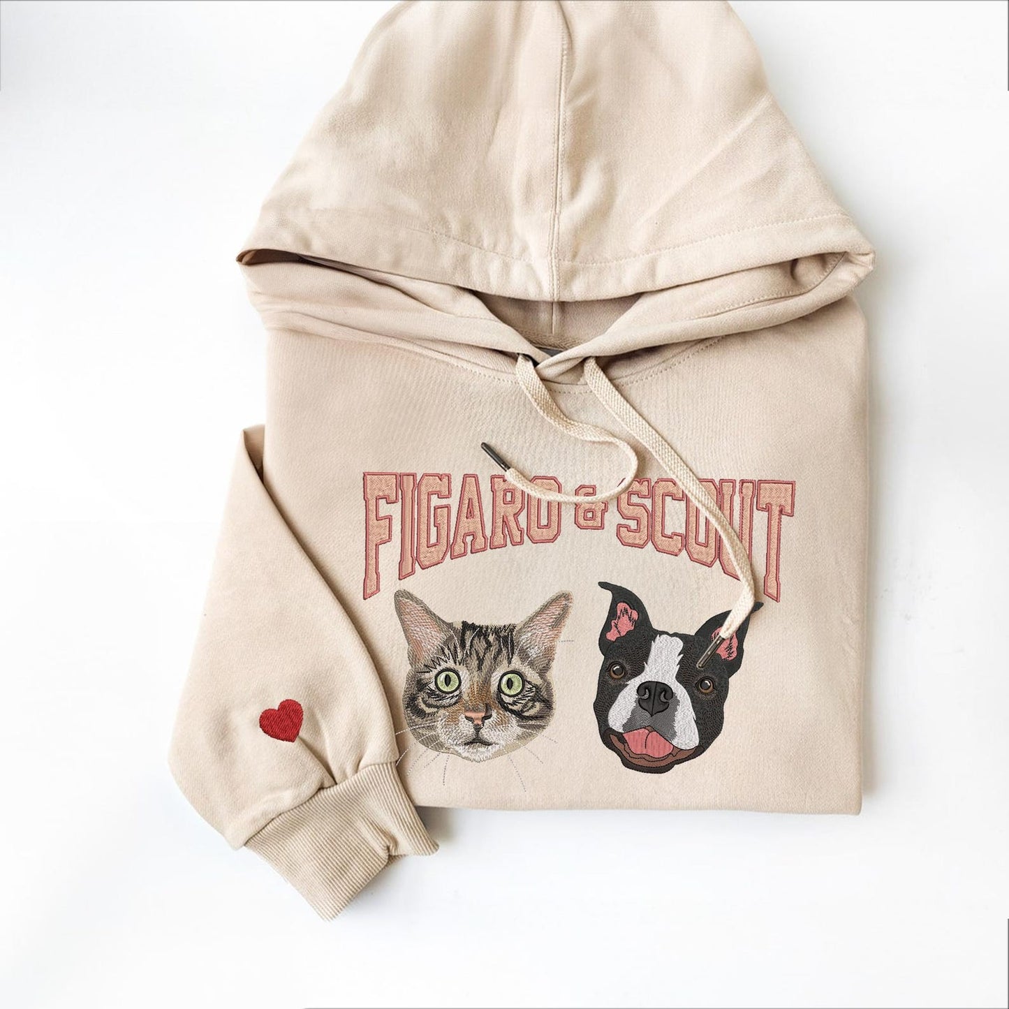 Sudadera personalizada con el nombre y la cara de tu mascota bordada para amantes de las mascotas