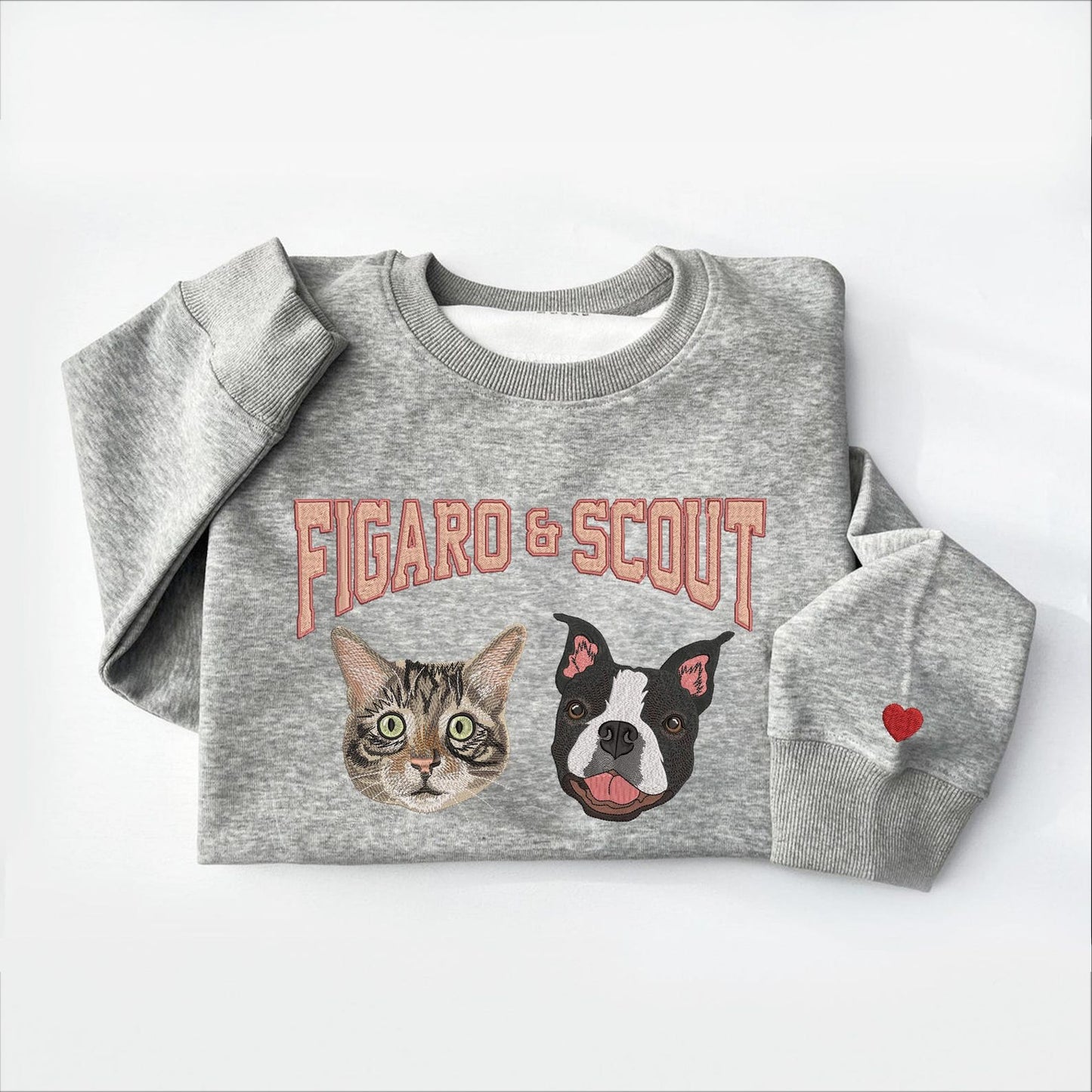 Sudadera personalizada con el nombre y la cara de tu mascota bordada para amantes de las mascotas