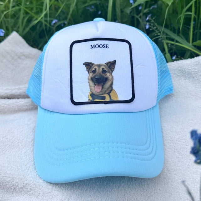 Personalized Pet Foam Trucker Hat | Foam Patch Cap with Photo & Name | Summer Beach Gift for Pet Lovers