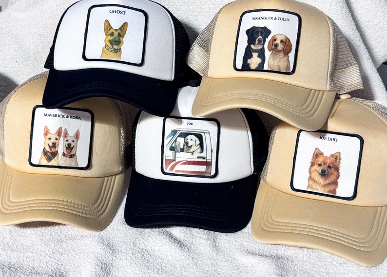 Personalized Pet Foam Trucker Hat | Foam Patch Cap with Photo & Name | Summer Beach Gift for Pet Lovers