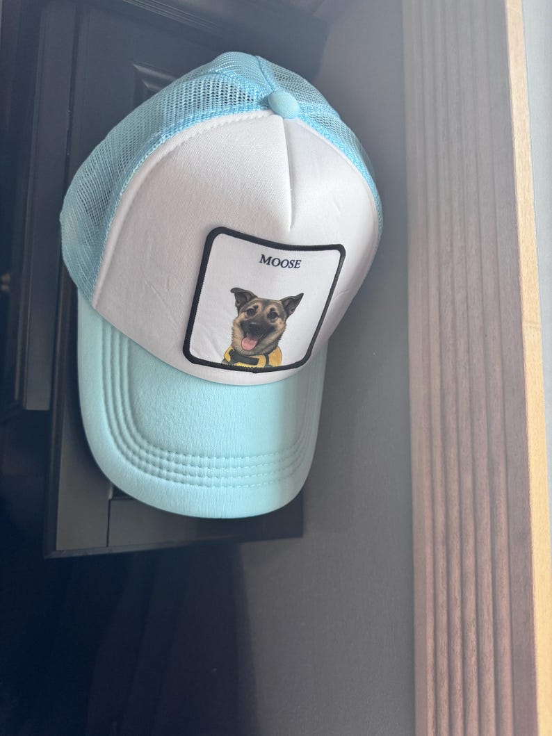 Personalized Pet Foam Trucker Hat | Foam Patch Cap with Photo & Name | Summer Beach Gift for Pet Lovers